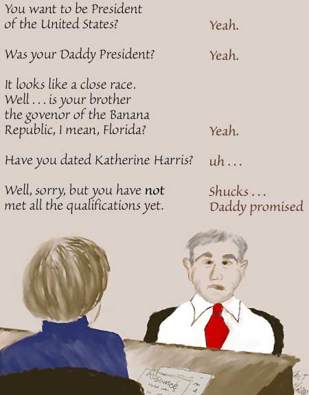 George Bush at the employment office