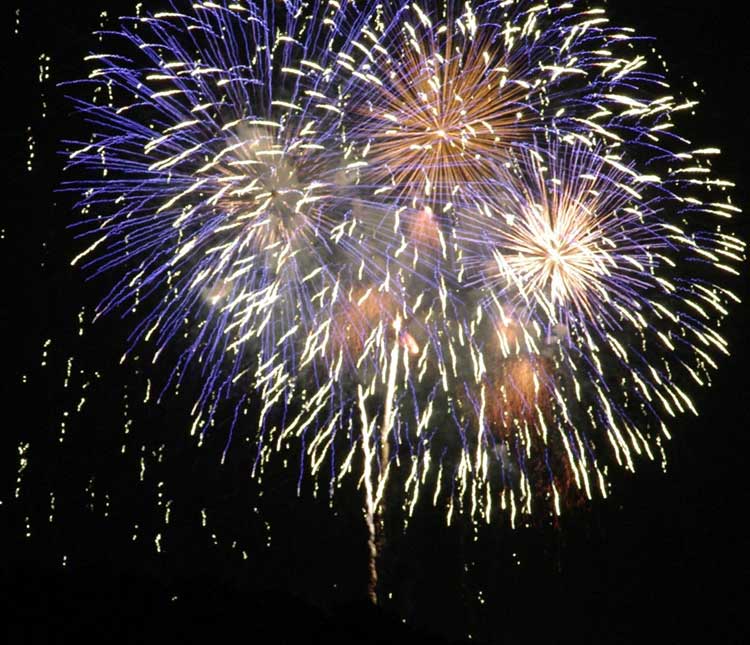 White and blue fireworks