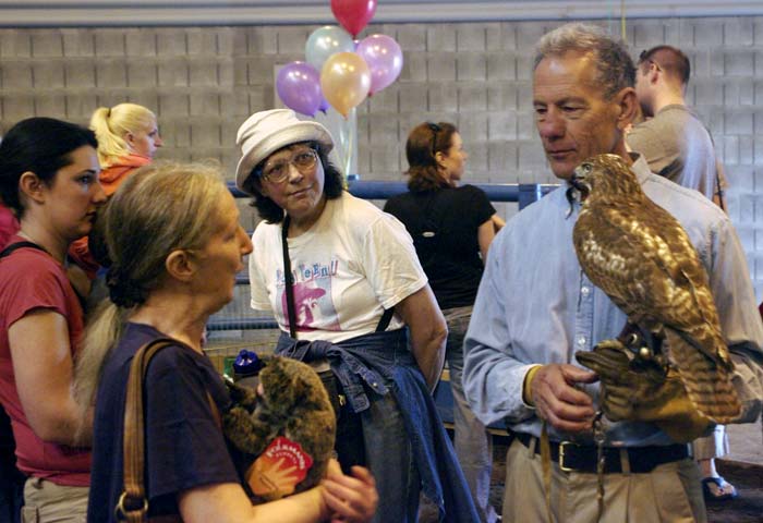 Karl Striedieck and red-tailed hawk